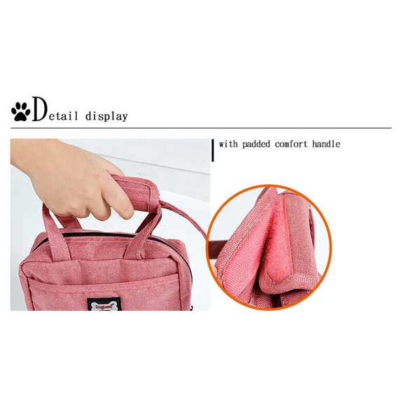 Dog Purse Leash Bag with Poop Bag Dispenser Front Pocket and Center Zipper BLACK - Picture 11 of 11